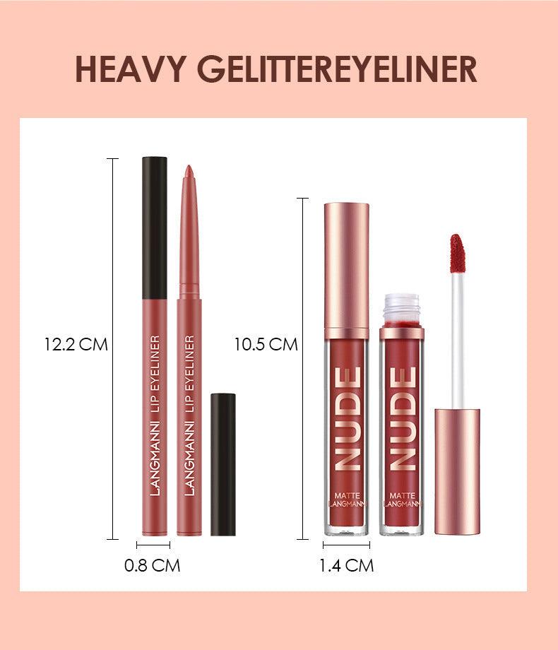 lipstick makeup 12 pcs set 6 matte lipstick 6 lip liner pens waterproof long lasting matte lipstick beauty cosmetics makeup gift
