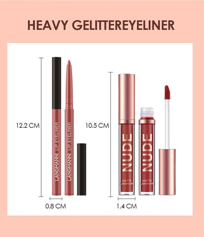 lipstick makeup 12 pcs set 6 matte lipstick 6 lip liner pens waterproof long lasting matte lipstick beauty cosmetics makeup gift